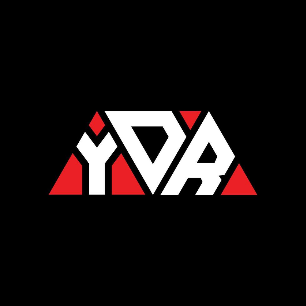 diseño de logotipo de letra de triángulo ydr con forma de triángulo. monograma de diseño del logotipo del triángulo ydr. plantilla de logotipo de vector de triángulo ydr con color rojo. logo triangular ydr logo simple, elegante y lujoso. año