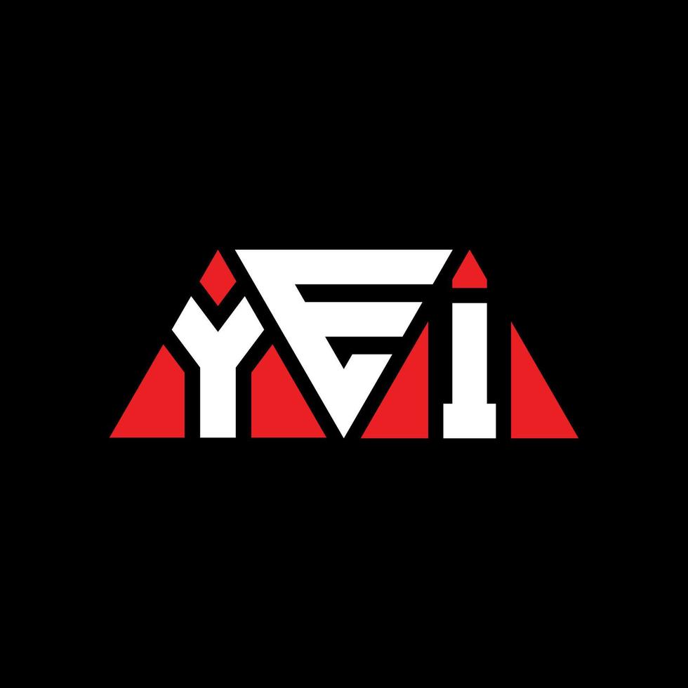 YEI triangle letter logo design with triangle shape. YEI triangle logo design monogram. YEI triangle vector logo template with red color. YEI triangular logo Simple, Elegant, and Luxurious Logo. YEI