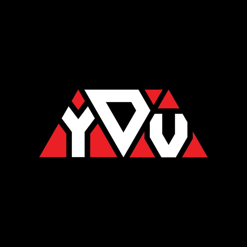 YDV triangle letter logo design with triangle shape. YDV triangle logo design monogram. YDV triangle vector logo template with red color. YDV triangular logo Simple, Elegant, and Luxurious Logo. YDV