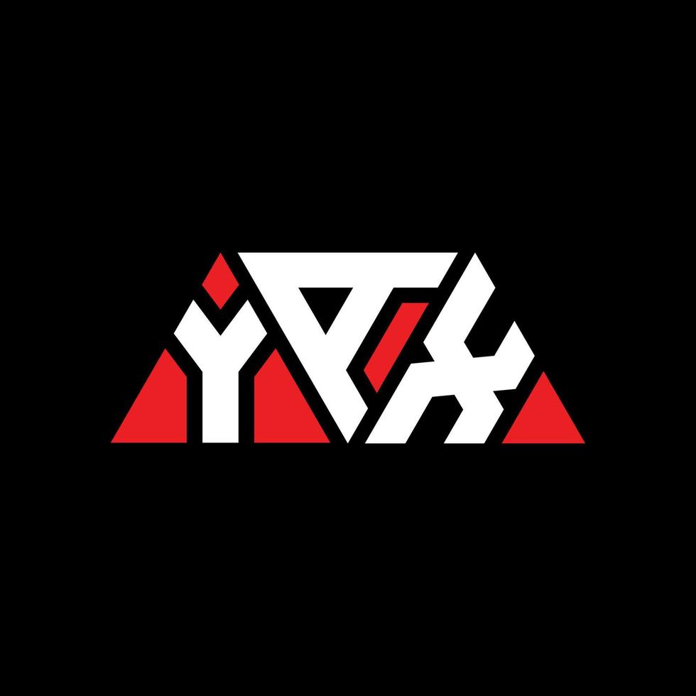 diseño de logotipo de letra triangular yax con forma de triángulo. monograma de diseño del logotipo del triángulo yax. plantilla de logotipo de vector de triángulo yax con color rojo. logo triangular yax logo simple, elegante y lujoso. Yax