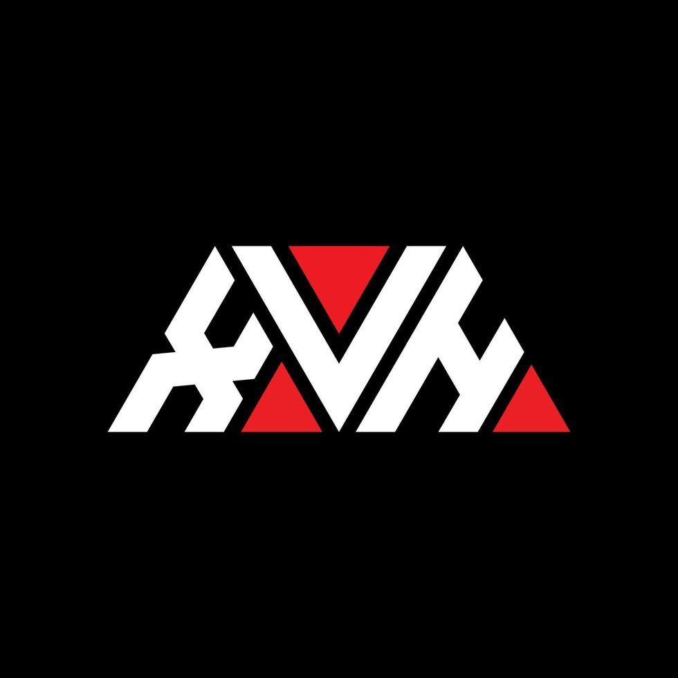 XVH triangle letter logo design with triangle shape. XVH triangle logo design monogram. XVH triangle vector logo template with red color. XVH triangular logo Simple, Elegant, and Luxurious Logo. XVH