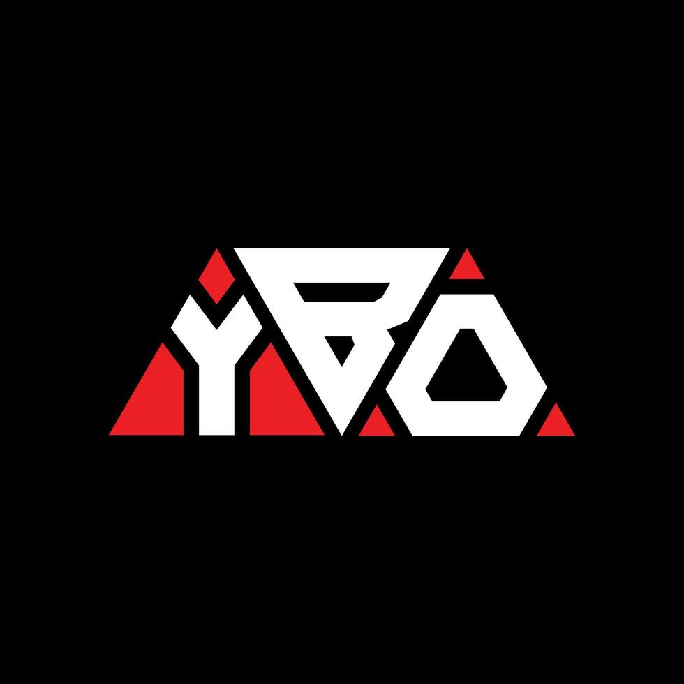 YBO triangle letter logo design with triangle shape. YBO triangle logo design monogram. YBO triangle vector logo template with red color. YBO triangular logo Simple, Elegant, and Luxurious Logo. YBO