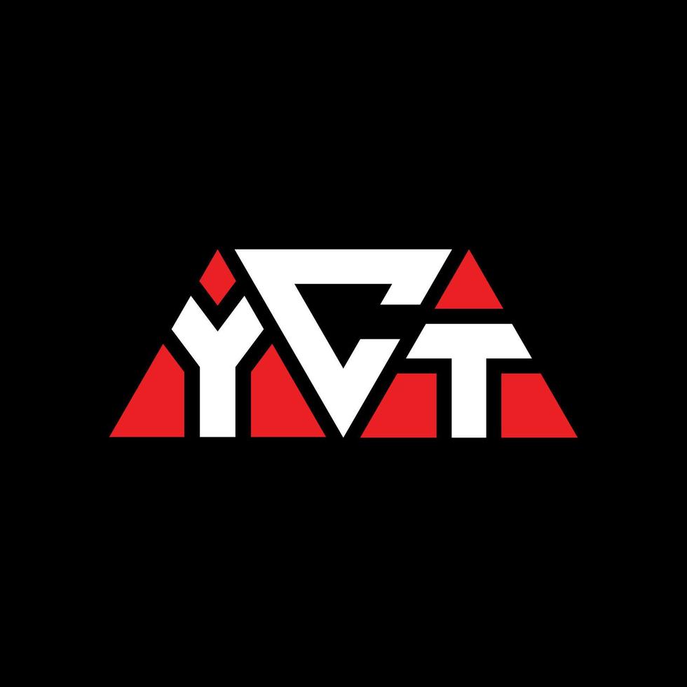 diseño de logotipo de letra triangular yct con forma de triángulo. monograma de diseño de logotipo de triángulo yct. plantilla de logotipo de vector de triángulo yct con color rojo. logotipo triangular yct logotipo simple, elegante y lujoso. yct