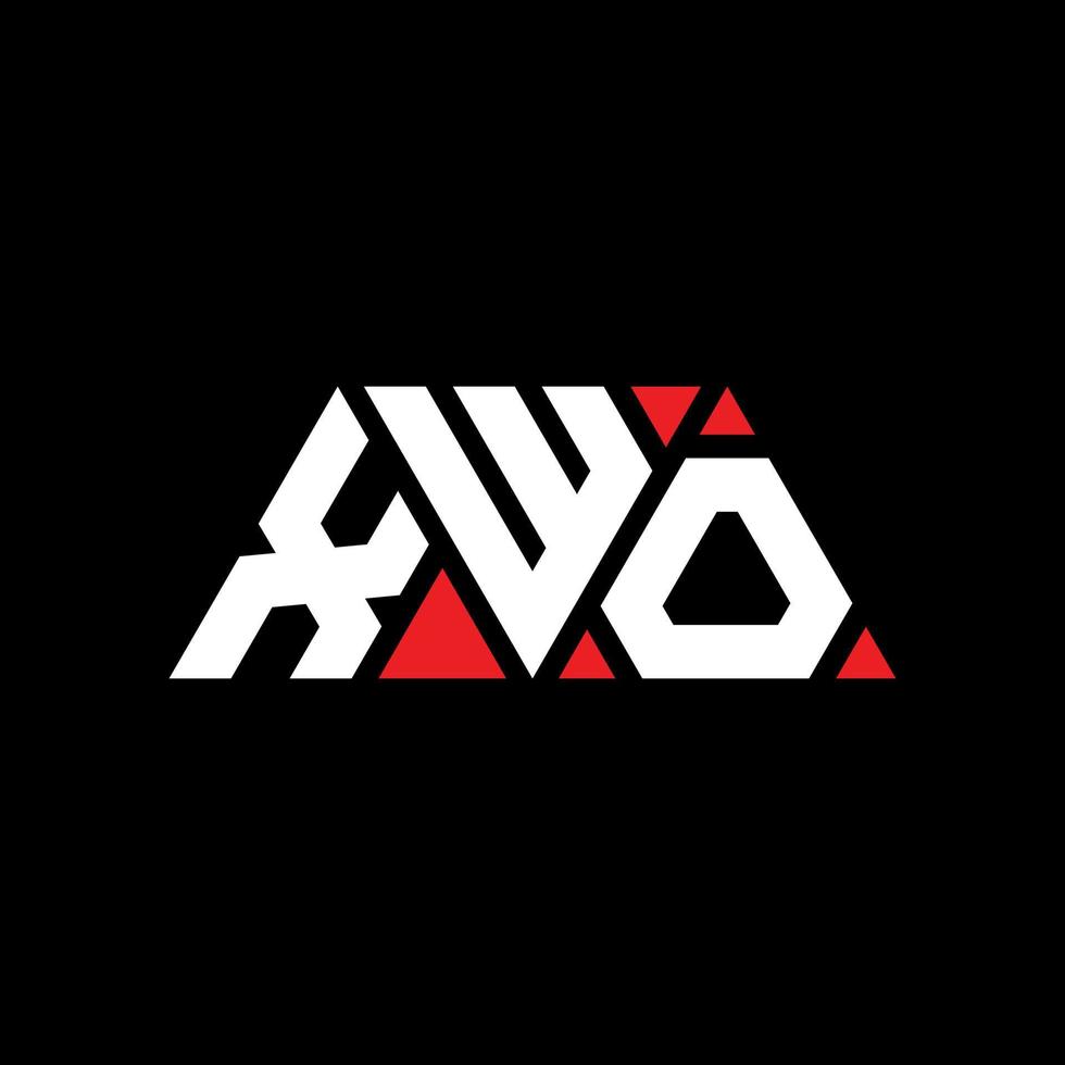 XWO triangle letter logo design with triangle shape. XWO triangle logo design monogram. XWO triangle vector logo template with red color. XWO triangular logo Simple, Elegant, and Luxurious Logo. XWO