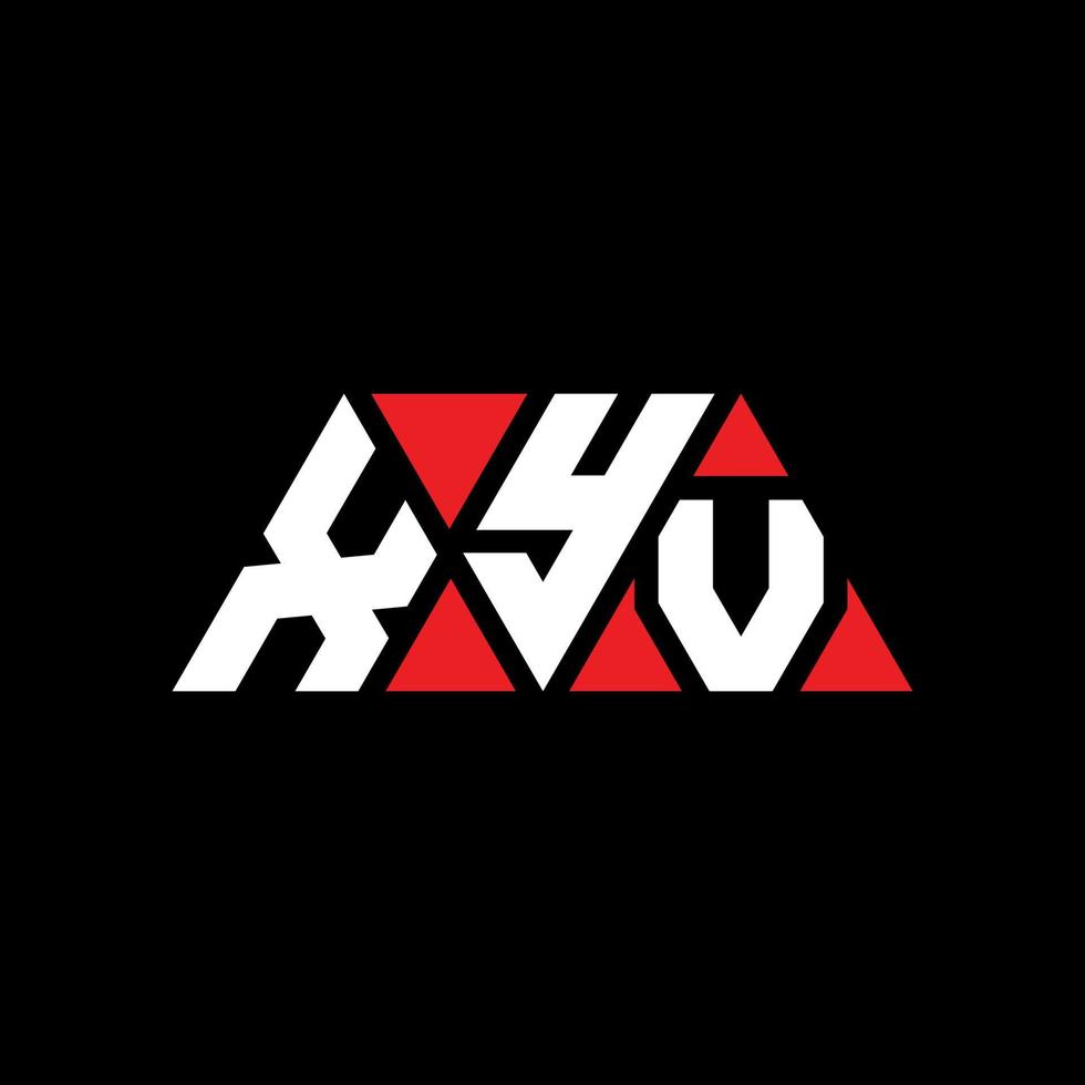 Diseño de logotipo de letra triangular xyv con forma de triángulo. monograma de diseño del logotipo del triángulo xyv. plantilla de logotipo de vector de triángulo xyv con color rojo. logotipo triangular xyv logotipo simple, elegante y lujoso. xyv