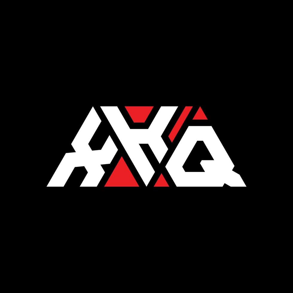 Diseño de logotipo de letra triangular xkq con forma de triángulo. monograma de diseño del logotipo del triángulo xkq. plantilla de logotipo de vector de triángulo xkq con color rojo. logotipo triangular xkq logotipo simple, elegante y lujoso. xkq