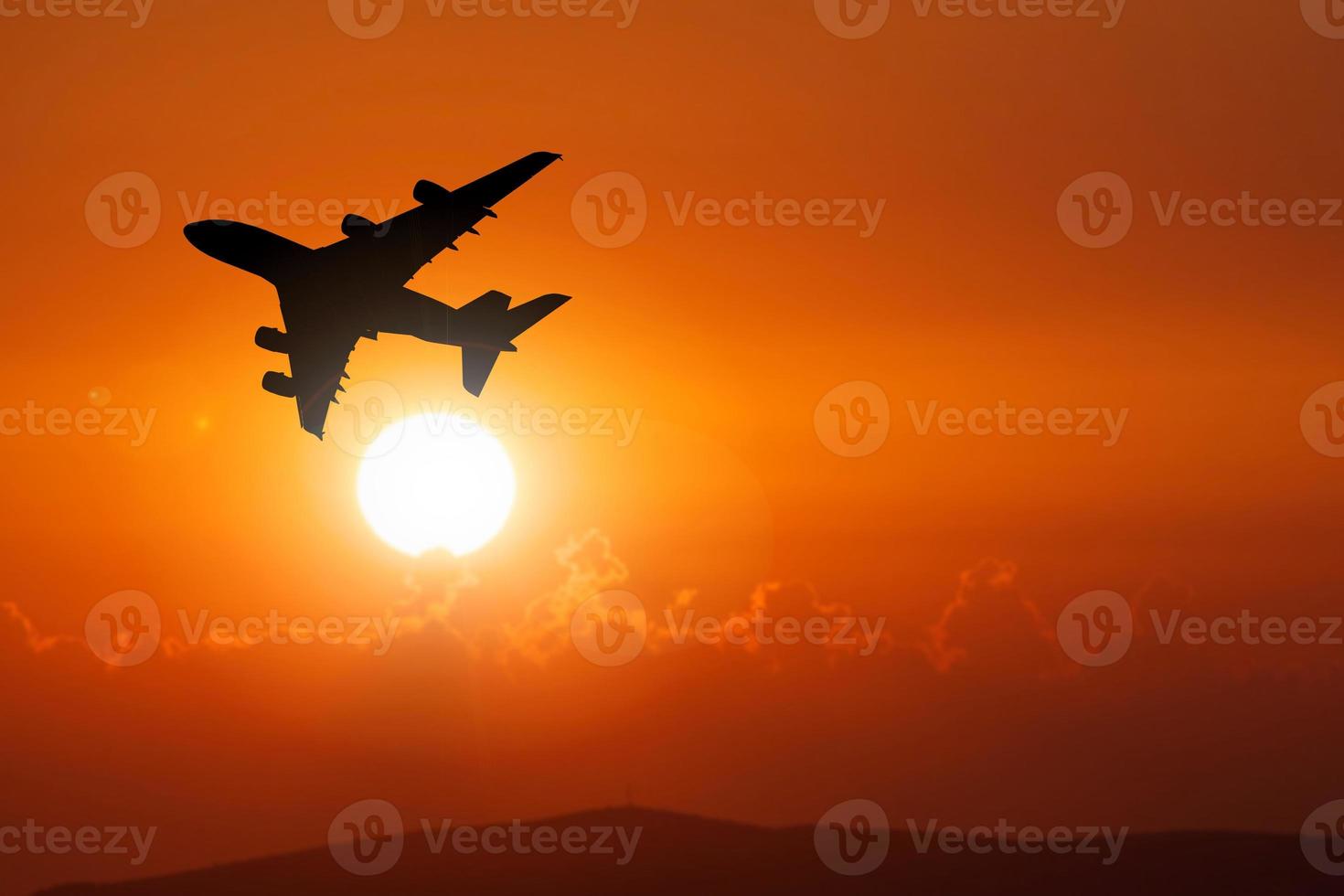 Passenger planes taking off from the airport. transportation and tourism concept photo