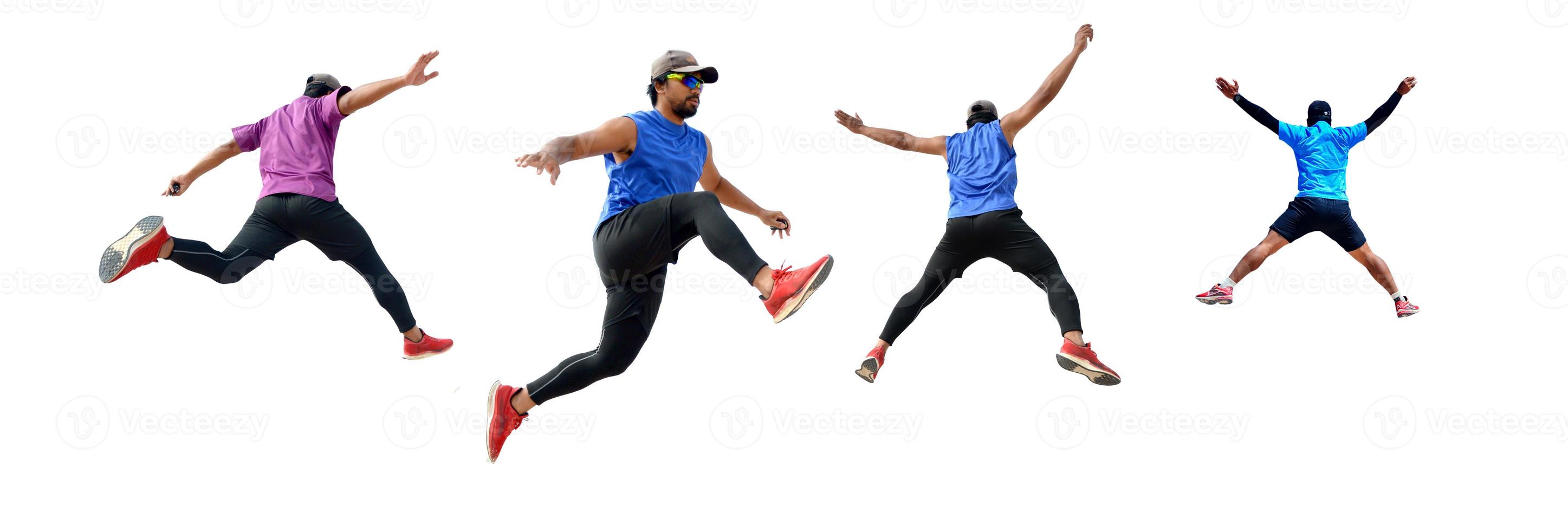 asiáticos deportivos masculinos de fondo blanco foto