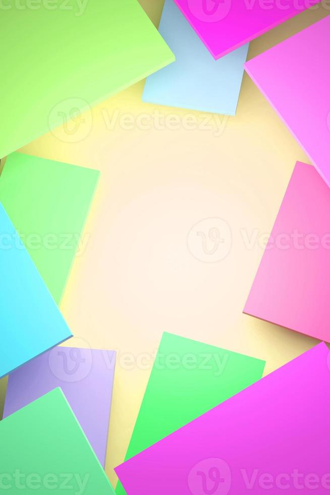 3D rendering for beautiful colorful backgrounds Made in square shape with clipping path photo