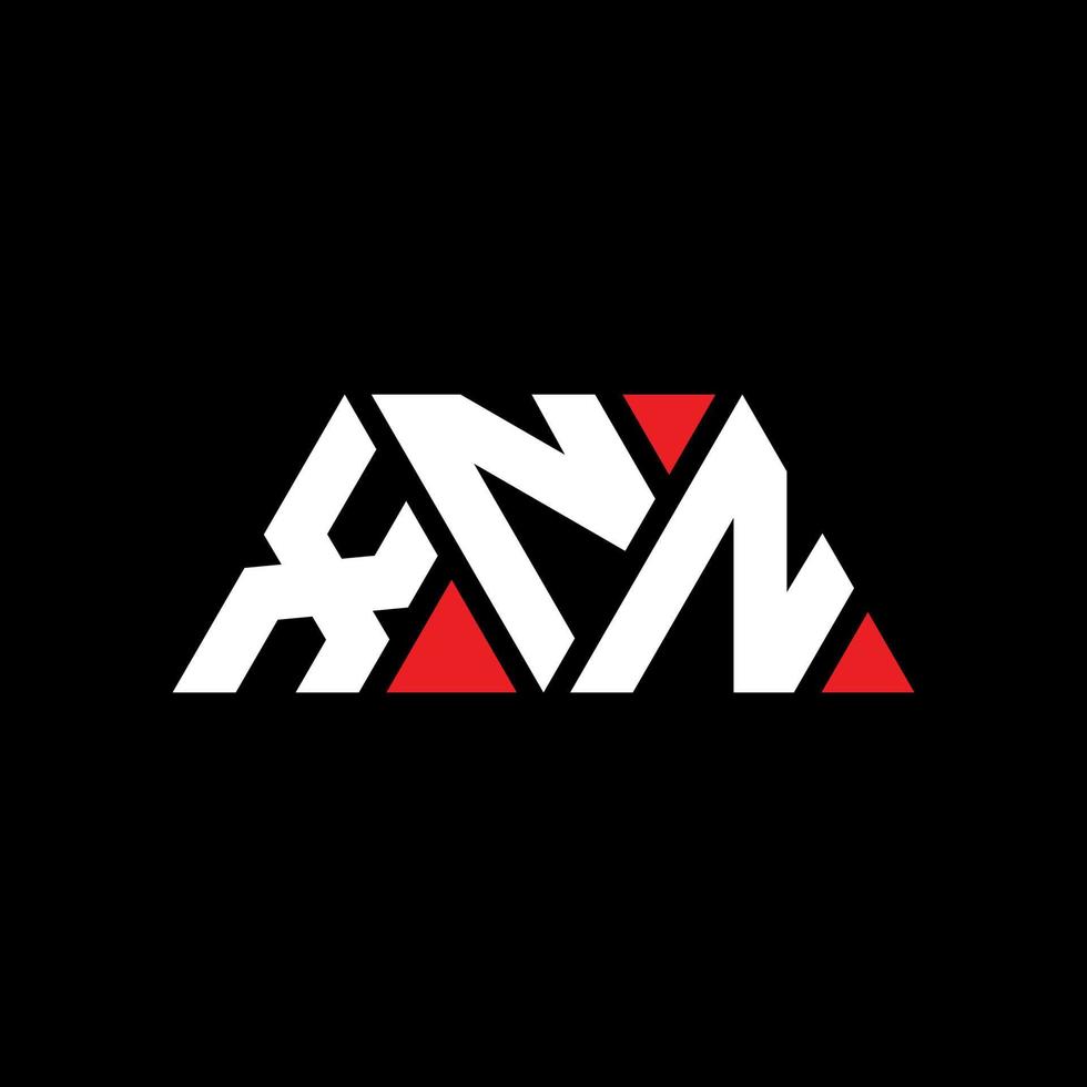 XNN triangle letter logo design with triangle shape. XNN triangle logo design monogram. XNN triangle vector logo template with red color. XNN triangular logo Simple, Elegant, and Luxurious Logo. XNN