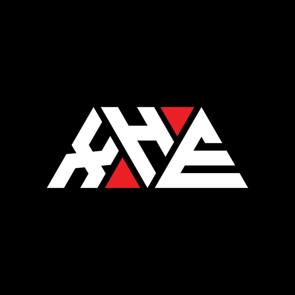 xhe diseño de logotipo de letra triangular con forma de triángulo. monograma de diseño de logotipo de triángulo xhe. plantilla de logotipo de vector de triángulo xhe con color rojo. xhe logo triangular logo simple, elegante y lujoso. xhe