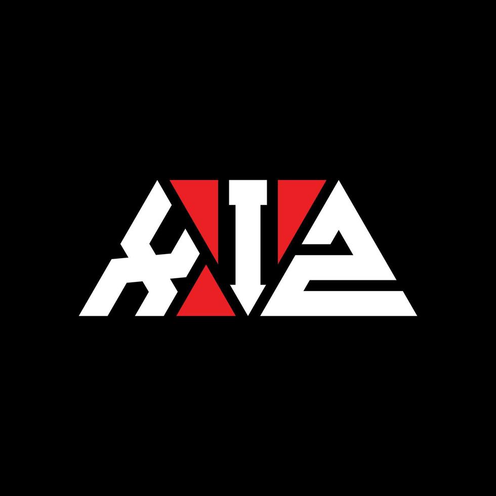 XIZ triangle letter logo design with triangle shape. XIZ triangle logo design monogram. XIZ triangle vector logo template with red color. XIZ triangular logo Simple, Elegant, and Luxurious Logo. XIZ