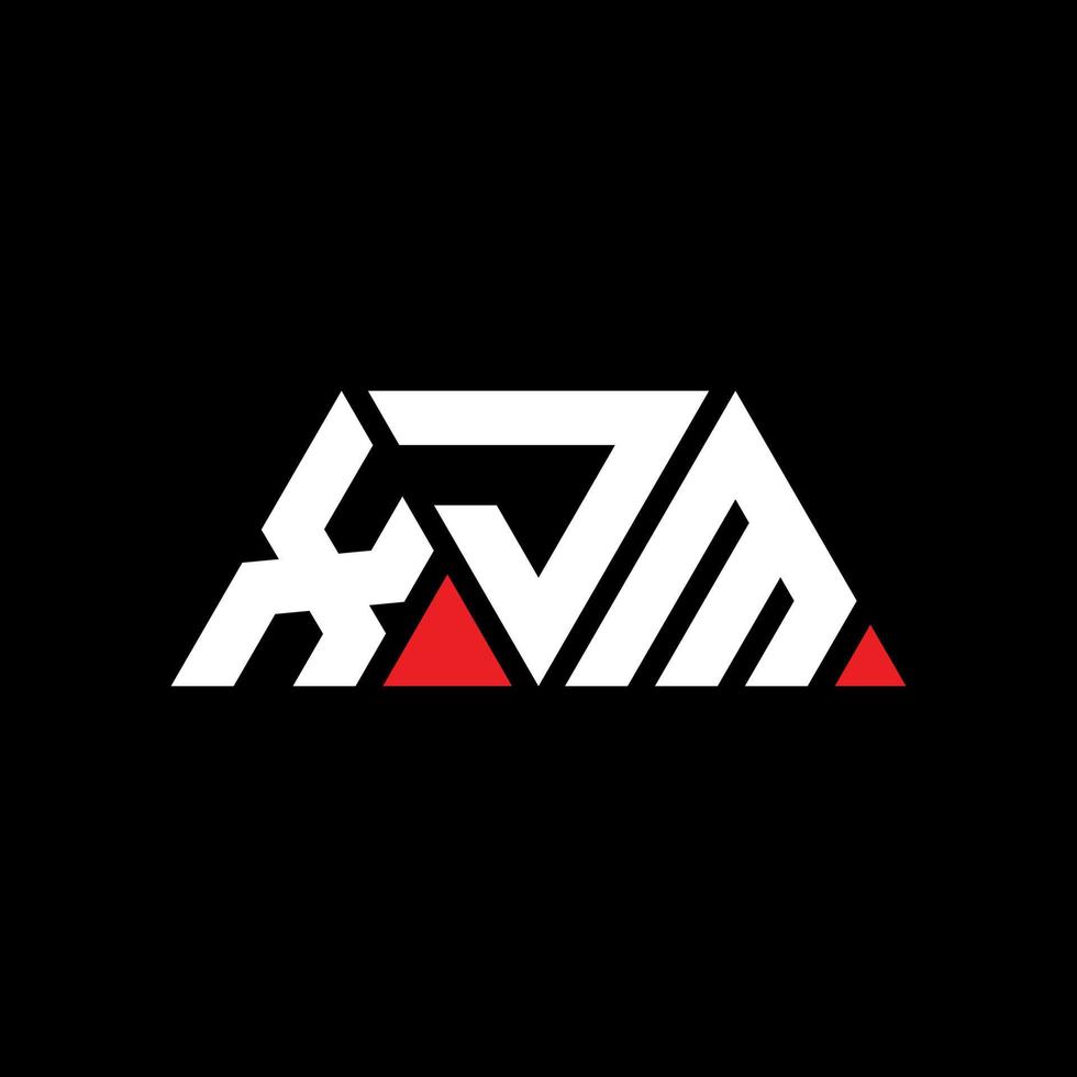 XJM triangle letter logo design with triangle shape. XJM triangle logo design monogram. XJM triangle vector logo template with red color. XJM triangular logo Simple, Elegant, and Luxurious Logo. XJM