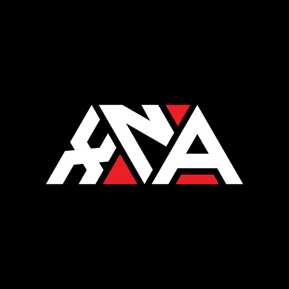XNA triangle letter logo design with triangle shape. XNA triangle logo design monogram. XNA triangle vector logo template with red color. XNA triangular logo Simple, Elegant, and Luxurious Logo. XNA