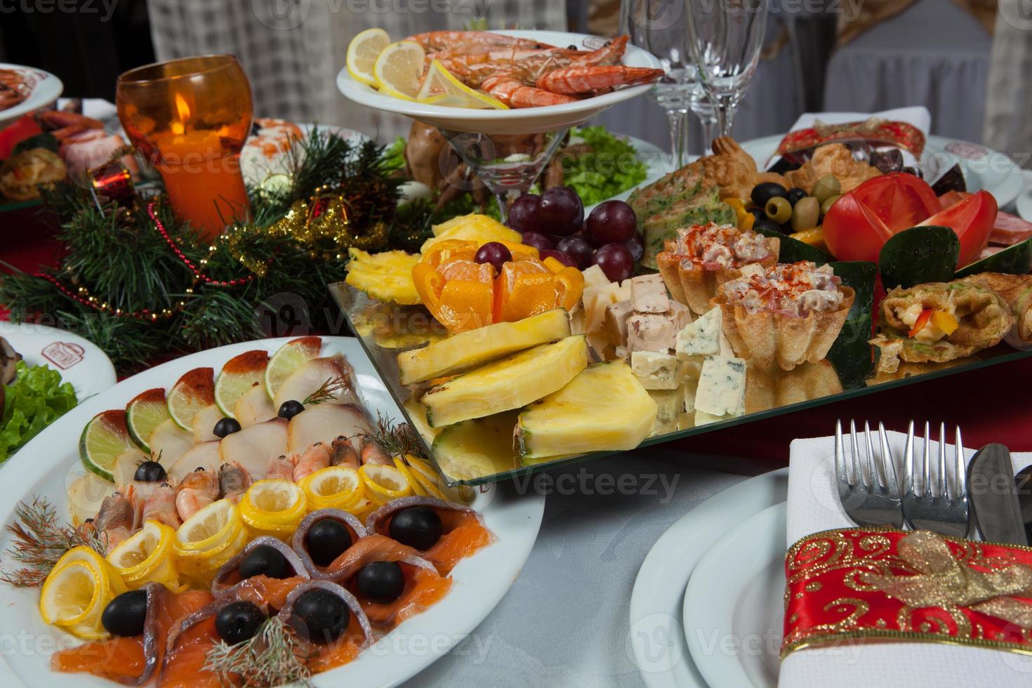 Beautiful festive table served for wedding celebration dinner at home