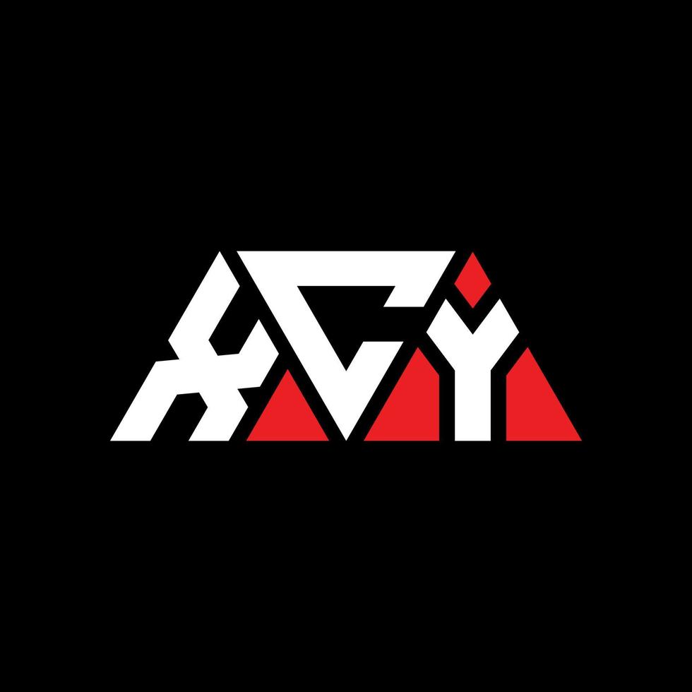 XCY triangle letter logo design with triangle shape. XCY triangle logo design monogram. XCY triangle vector logo template with red color. XCY triangular logo Simple, Elegant, and Luxurious Logo. XCY