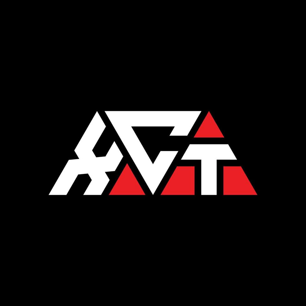 diseño de logotipo de letra de triángulo xct con forma de triángulo. monograma de diseño del logotipo del triángulo xct. plantilla de logotipo de vector de triángulo xct con color rojo. logotipo triangular xct logotipo simple, elegante y lujoso. xct