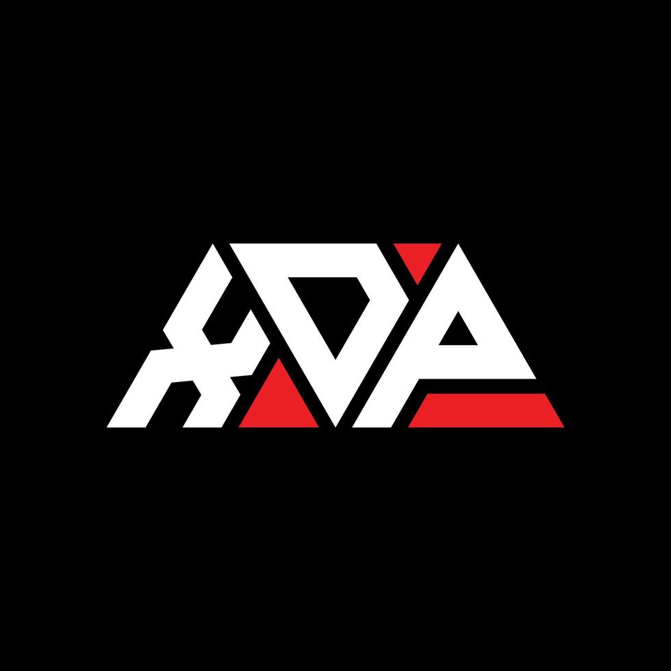XDP triangle letter logo design with triangle shape. XDP triangle logo design monogram. XDP triangle vector logo template with red color. XDP triangular logo Simple, Elegant, and Luxurious Logo. XDP