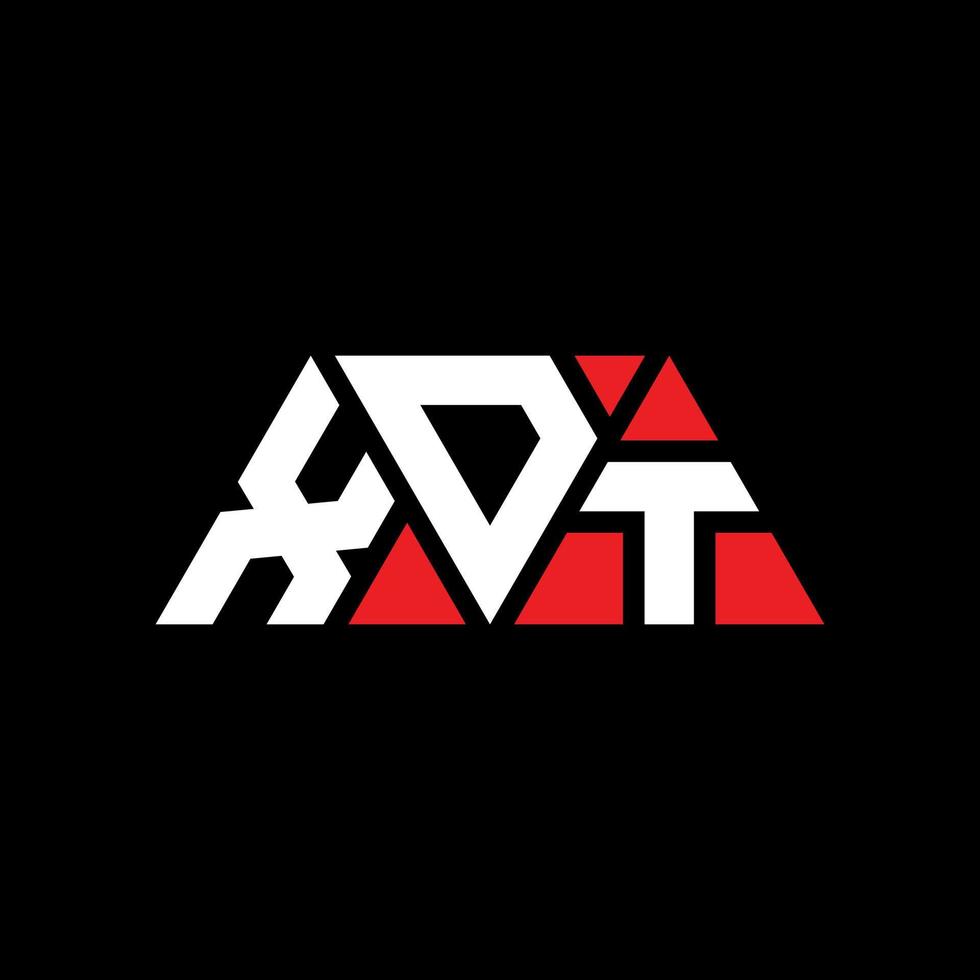 Diseño de logotipo de letra triangular xdt con forma de triángulo. monograma de diseño del logotipo del triángulo xdt. plantilla de logotipo de vector de triángulo xdt con color rojo. logotipo triangular xdt logotipo simple, elegante y lujoso. xdt