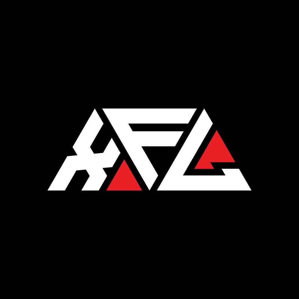 XFL triangle letter logo design with triangle shape. XFL triangle logo design monogram. XFL triangle vector logo template with red color. XFL triangular logo Simple, Elegant, and Luxurious Logo. XFL