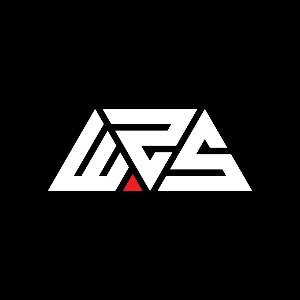 WZS triangle letter logo design with triangle shape. WZS triangle logo design monogram. WZS triangle vector logo template with red color. WZS triangular logo Simple, Elegant, and Luxurious Logo. WZS