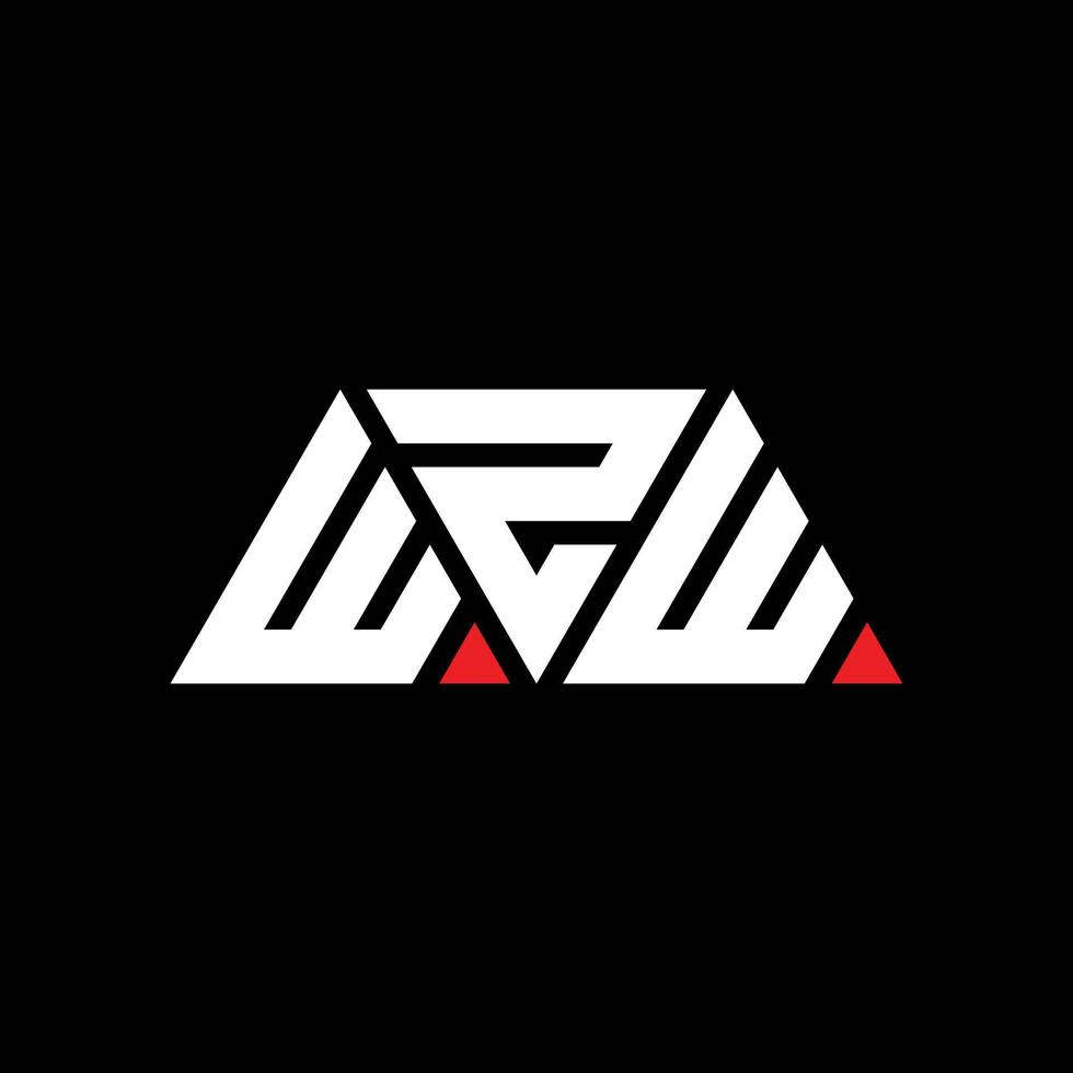 WZW triangle letter logo design with triangle shape. WZW triangle logo design monogram. WZW triangle vector logo template with red color. WZW triangular logo Simple, Elegant, and Luxurious Logo. WZW