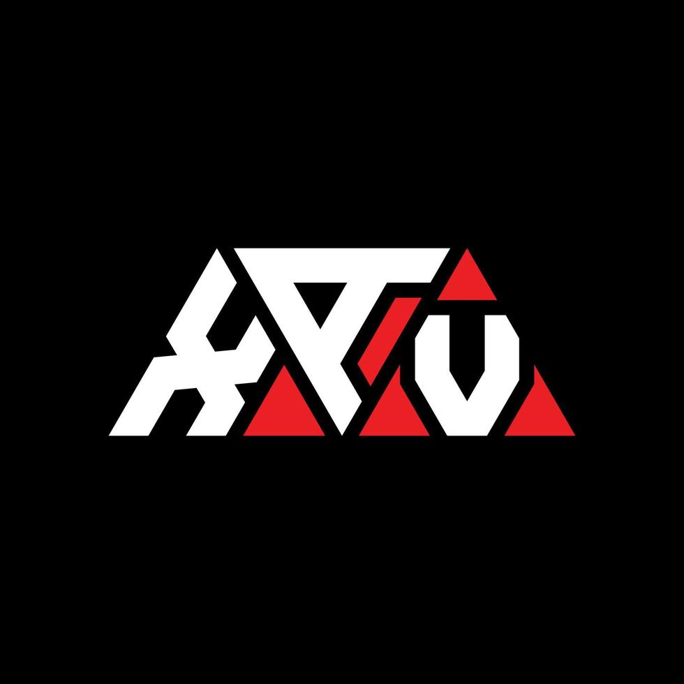 XAV triangle letter logo design with triangle shape. XAV triangle logo design monogram. XAV triangle vector logo template with red color. XAV triangular logo Simple, Elegant, and Luxurious Logo. XAV