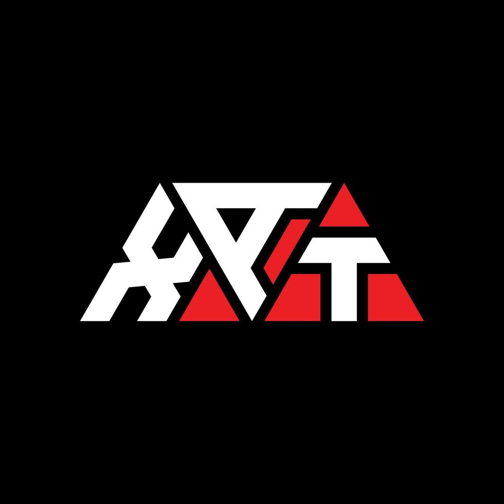XAT triangle letter logo design with triangle shape. XAT triangle logo design monogram. XAT triangle vector logo template with red color. XAT triangular logo Simple, Elegant, and Luxurious Logo. XAT
