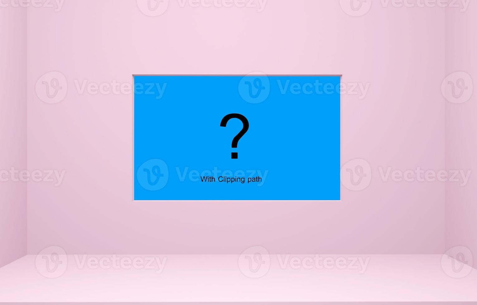 Pink room with window with clipping path photo