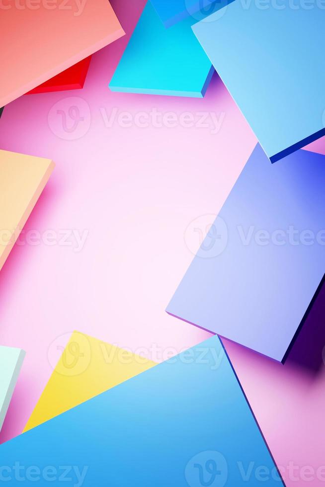 3D rendering for beautiful colorful backgrounds Made in square shape with clipping path photo