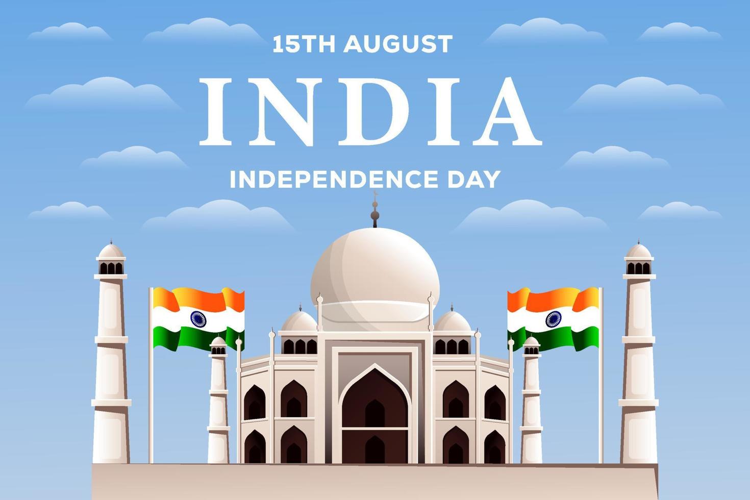 gradiente india día de la independencia 15 de agosto ilustración vector