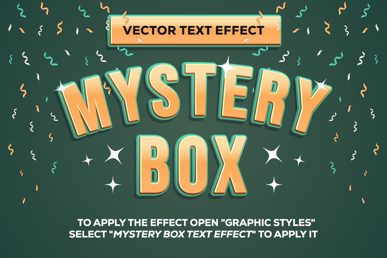 efecto de texto de vector de cuadro misterioso completamente editable