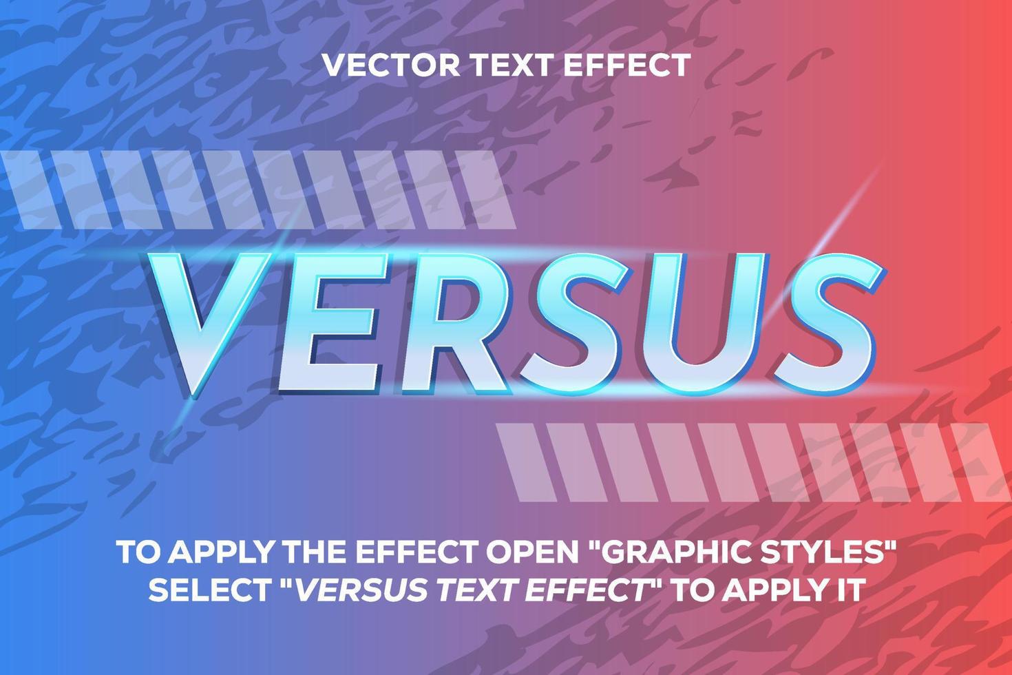 versus efecto de texto vectorial totalmente editable, las palabras y la fuente se pueden cambiar vector