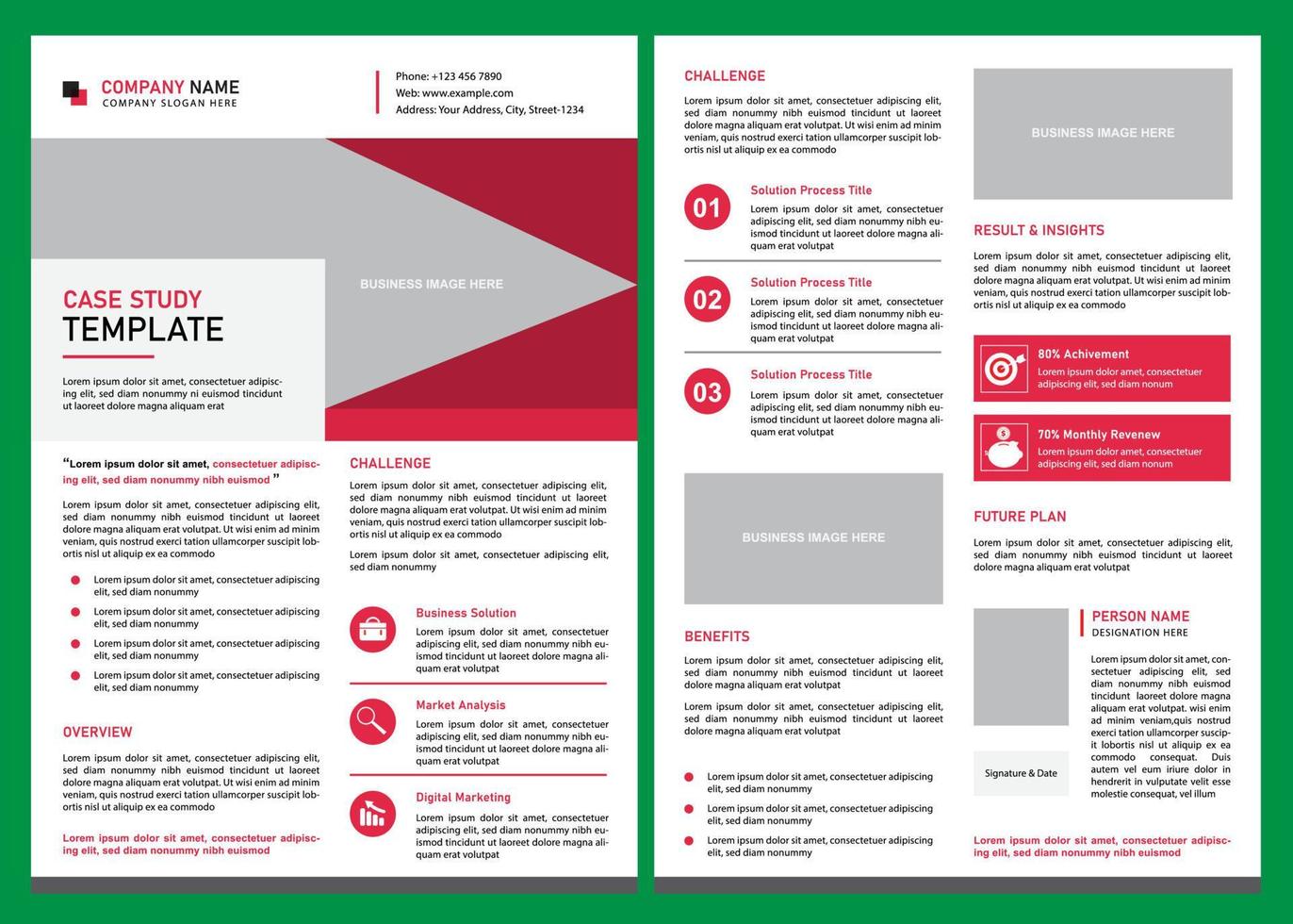 Case Study Template For Business vector