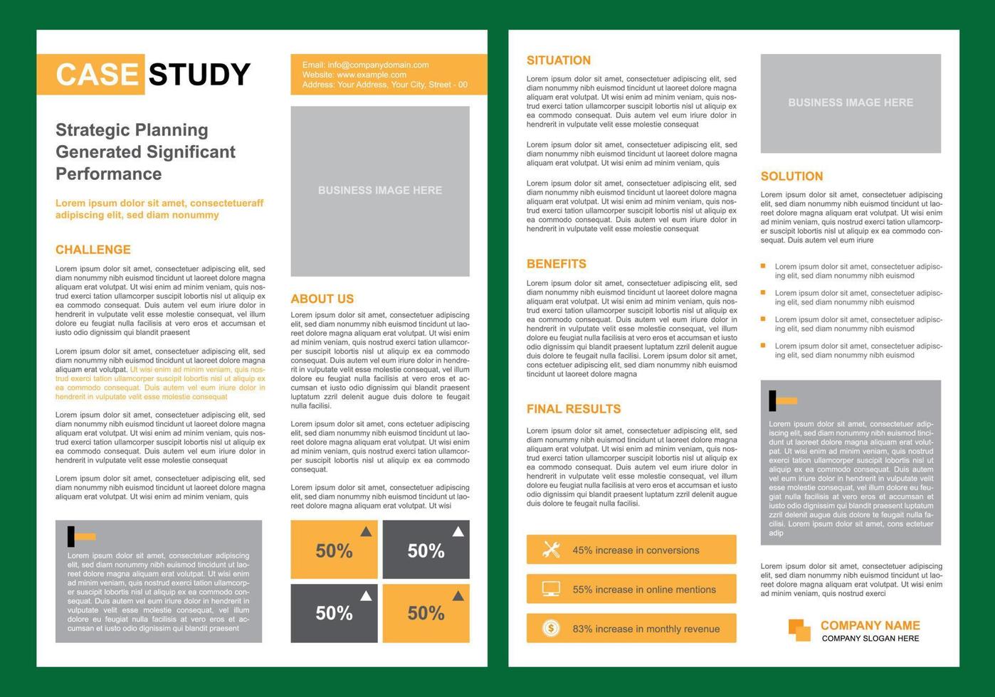 Case Study Newsletter For Business vector