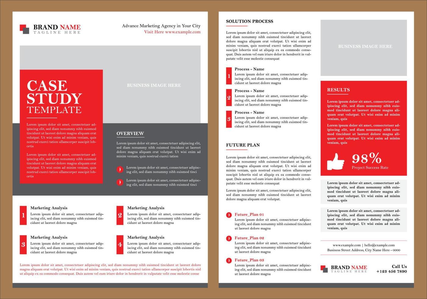 Case Study Newsletter For Business vector