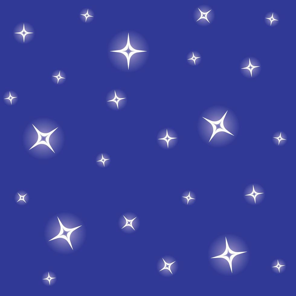 Pattern with stars on blue background. vector