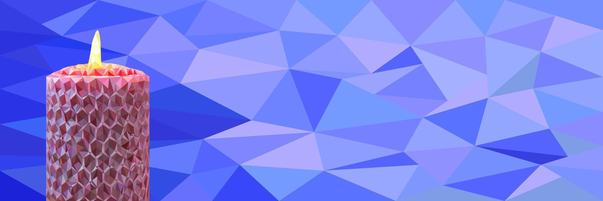 banner abstracto azul de baja poli con vela de polígono rosa y lugar para texto vector