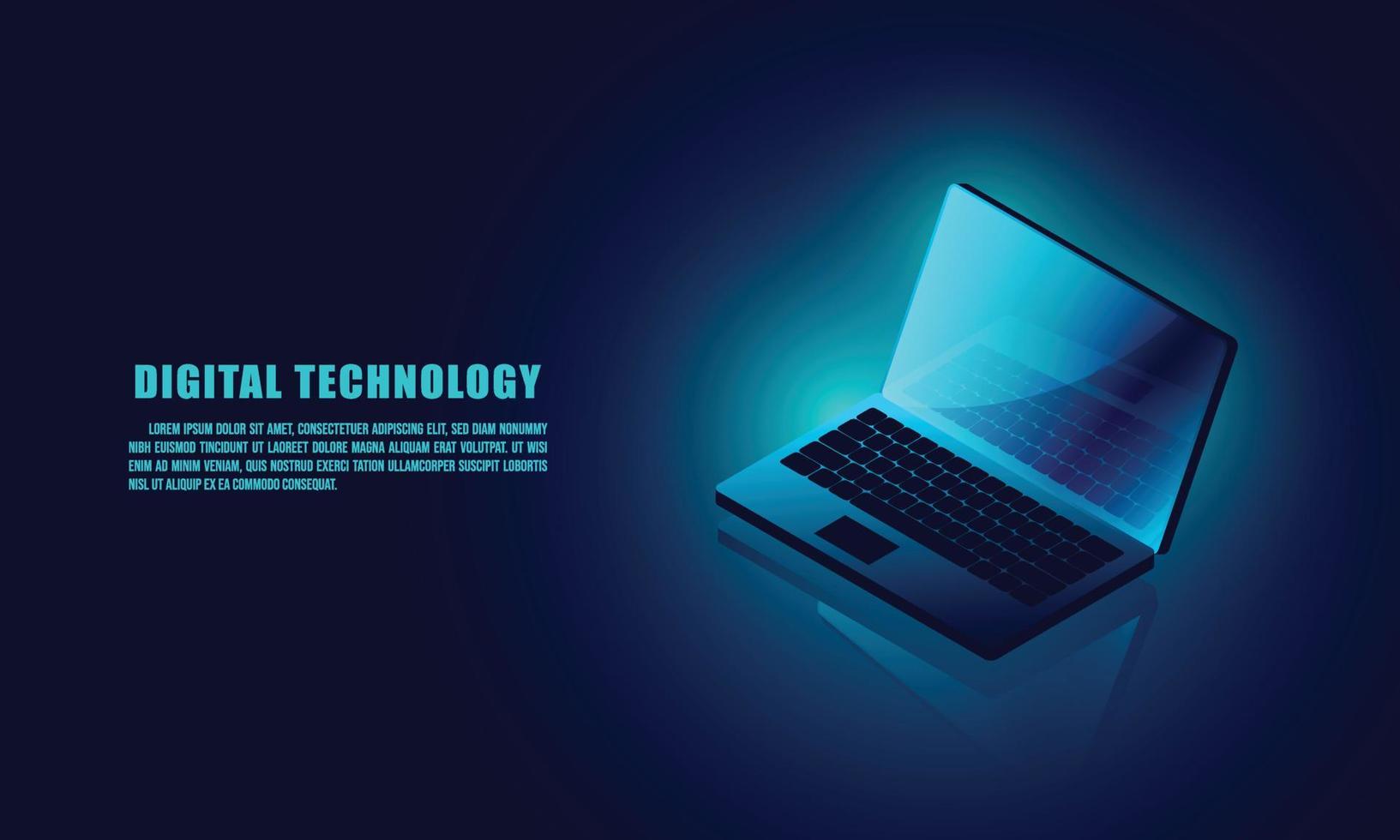 Laptop analysis processing.  structure isometric vector , Database. , Laptop icon on background.