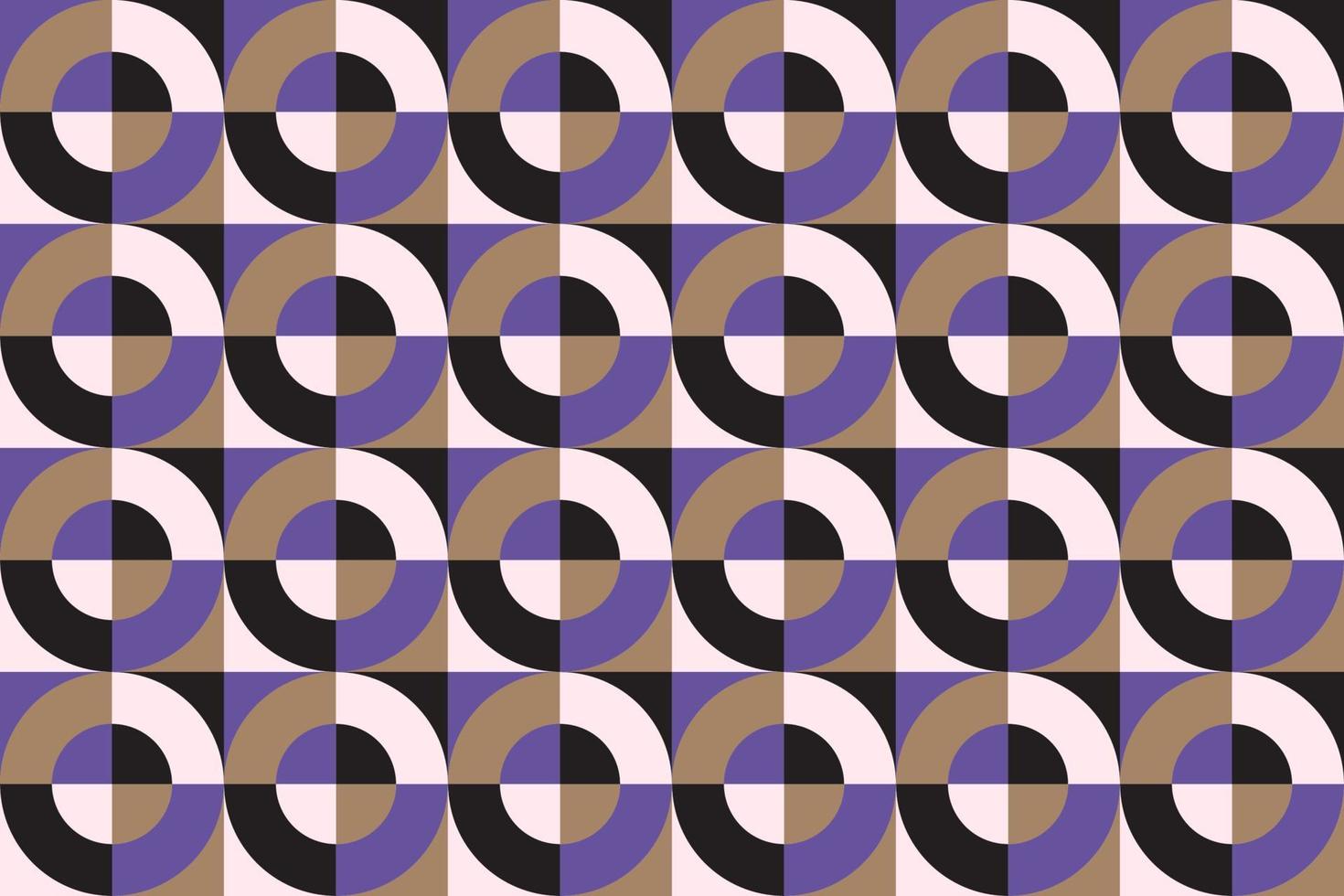 Abstract circles, seamless pattern. Blue brown colored circles repeating pattern. vector