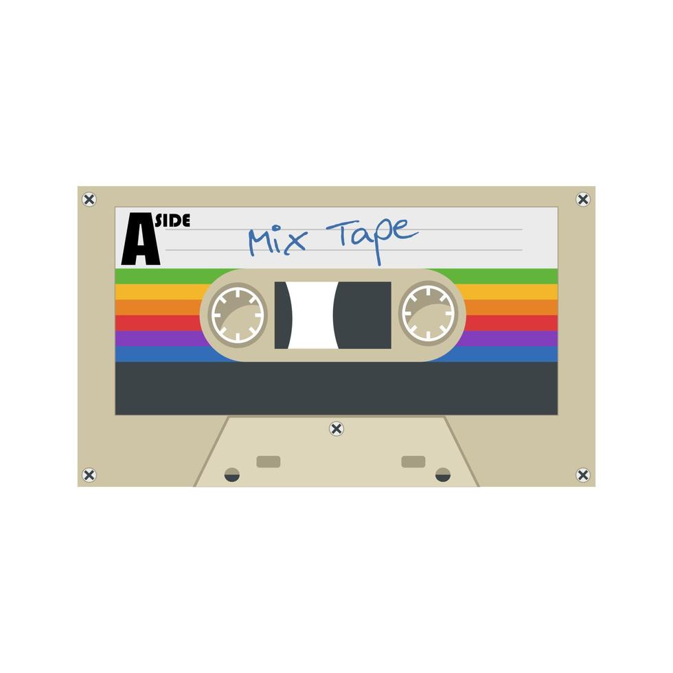 cassette de audio de cinta de mezcla adecuado para ilustración de temática retro vector