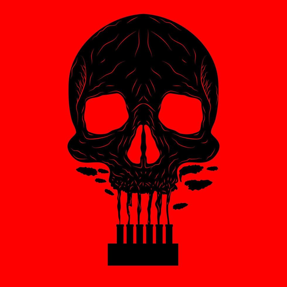 skull shape air pollution suitable for environmental themed illustration vector