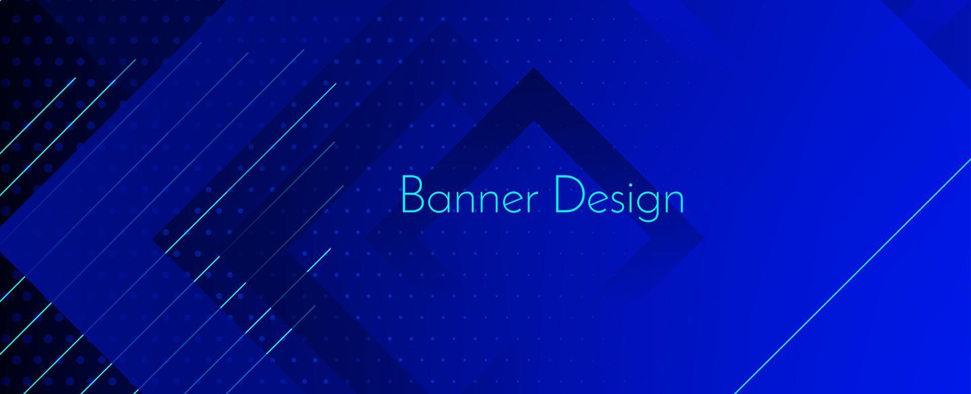 Fondo de diseño de banner moderno decorativo azul geométrico abstracto vector