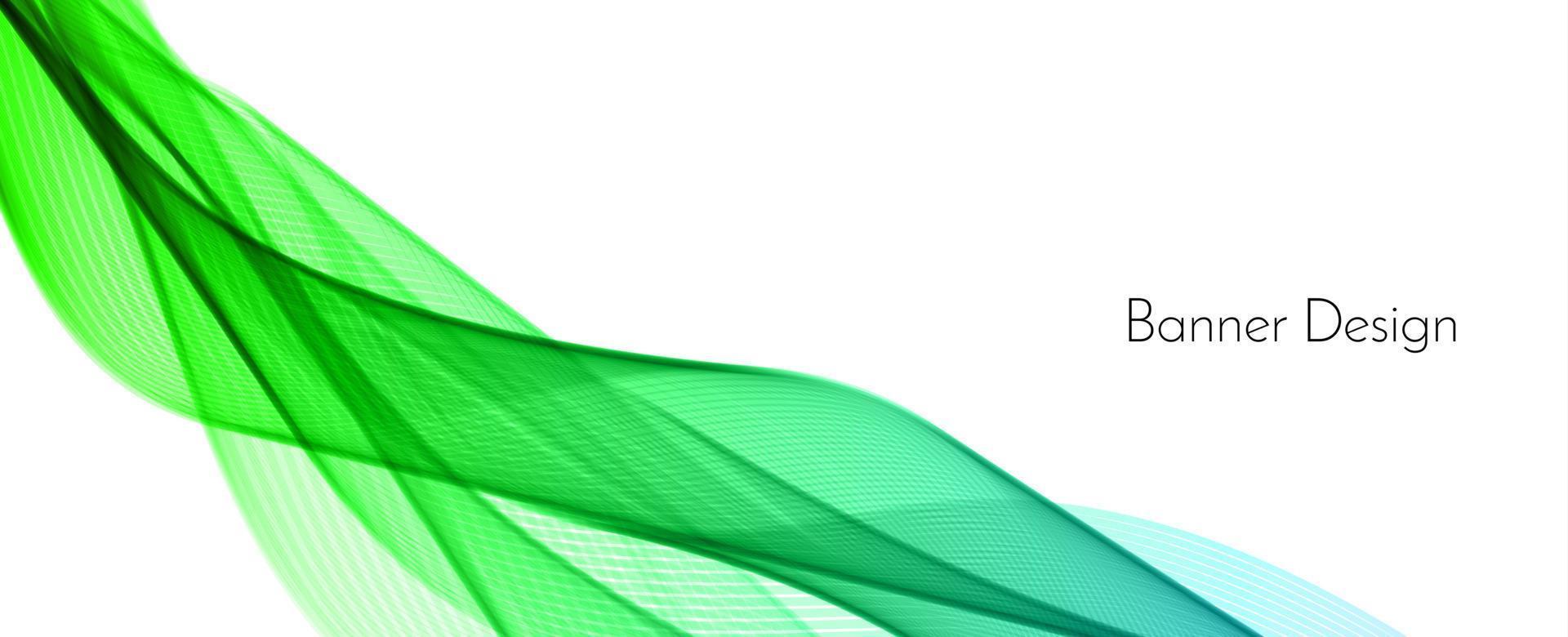 Fondo de banner de diseño de onda decorativa moderno verde abstracto vector