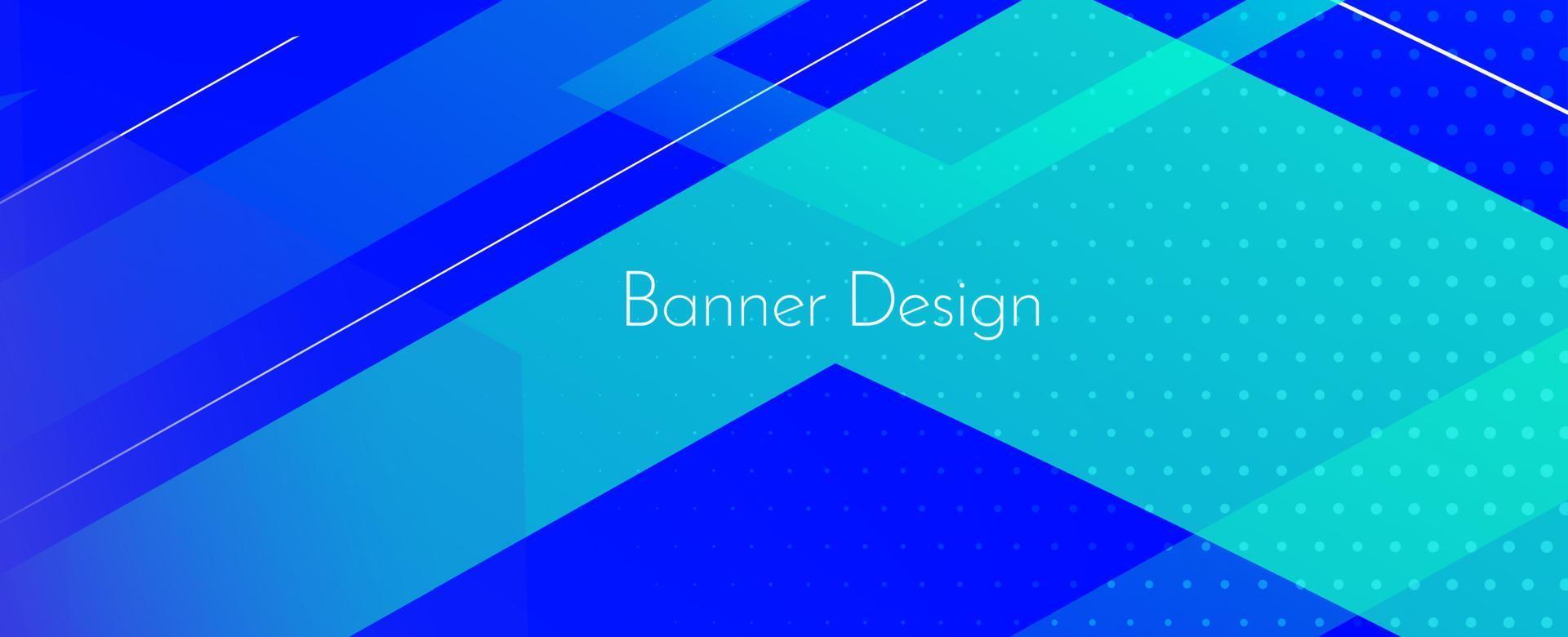 Fondo de diseño de banner moderno decorativo azul geométrico abstracto vector