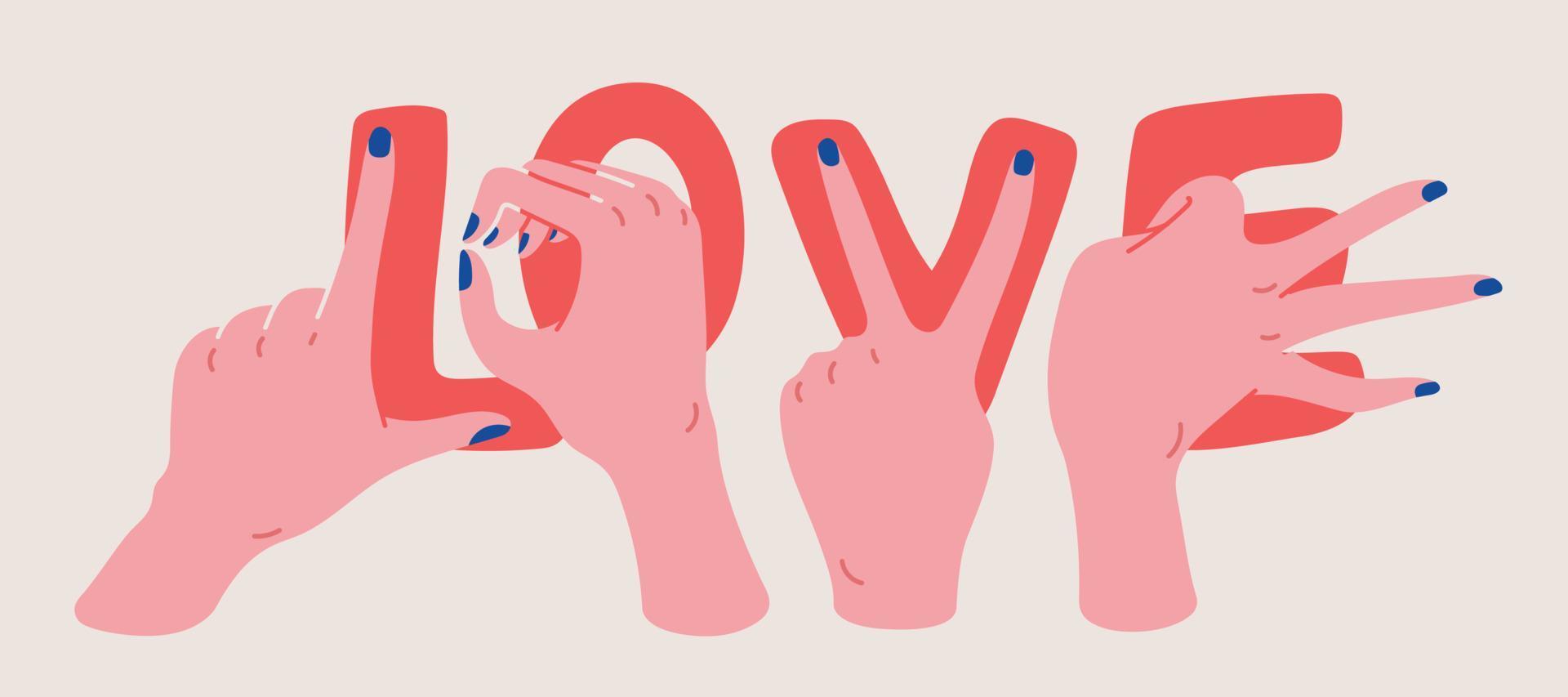 hand love sign vector