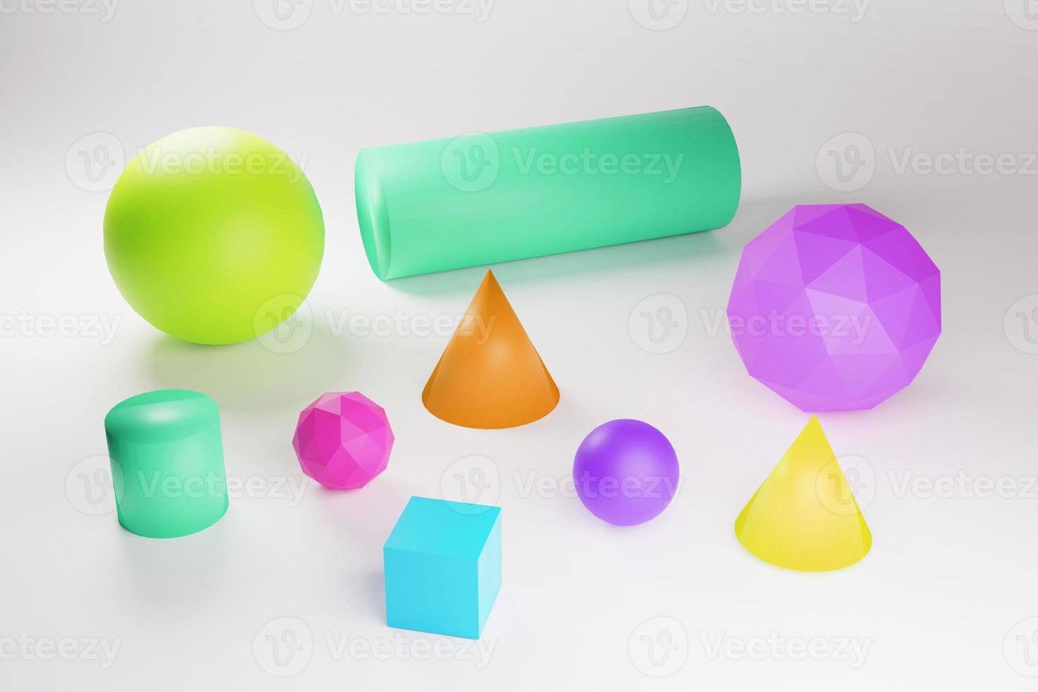 3D rendering geometric shapes can be used in teaching in schools photo