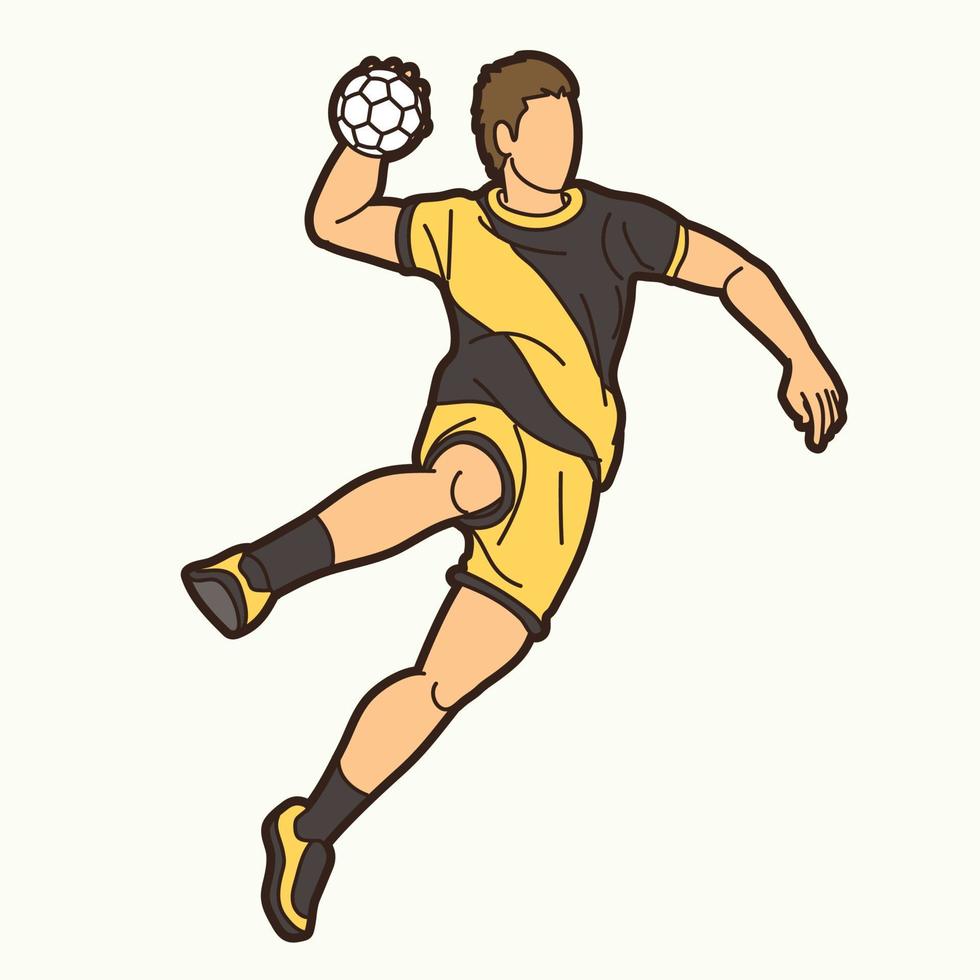 balonmano deporte jugador acción vector