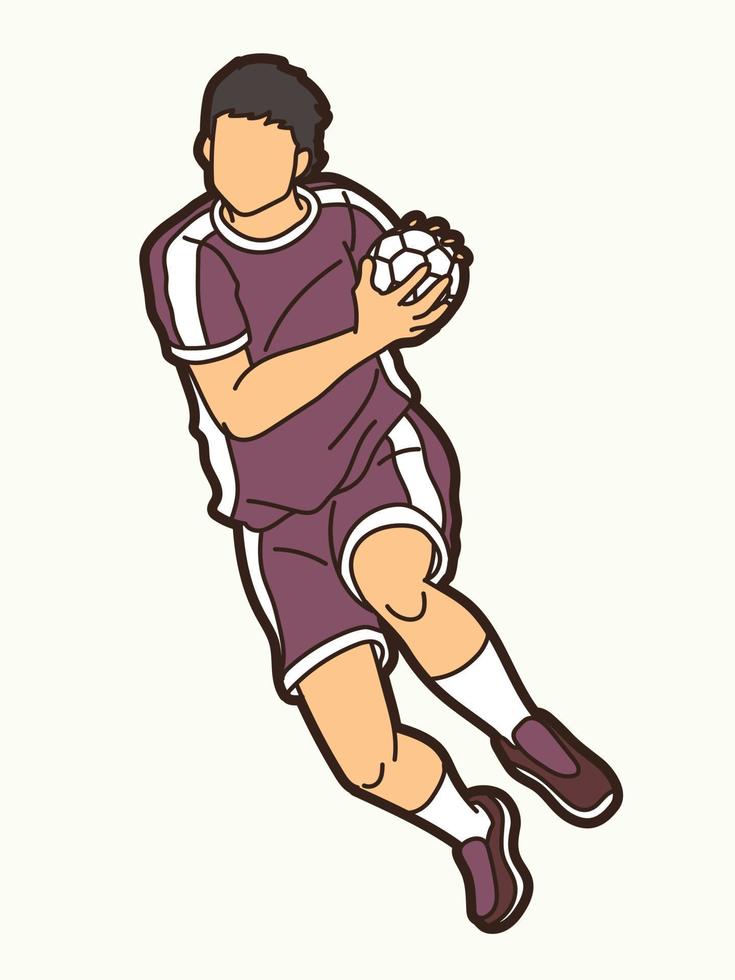 Handball Sport Player Running Action vector