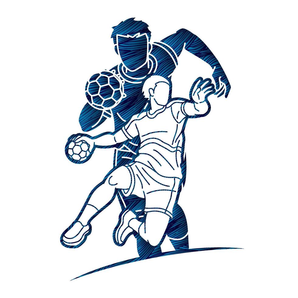 Shadow Group of Handball Men Players vector